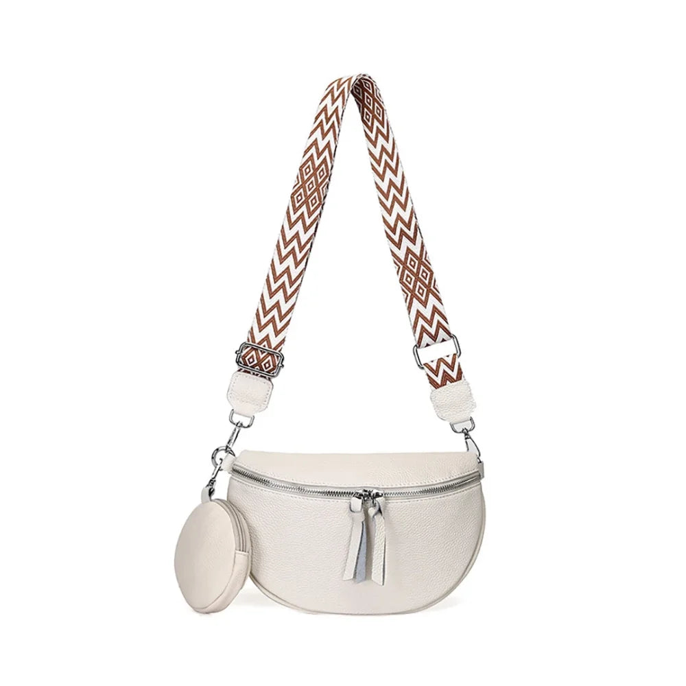 Waist Bag with Crocodile Patterned Chain
