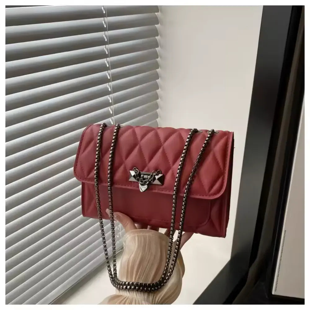 Shoulder Bag with Metal Handle