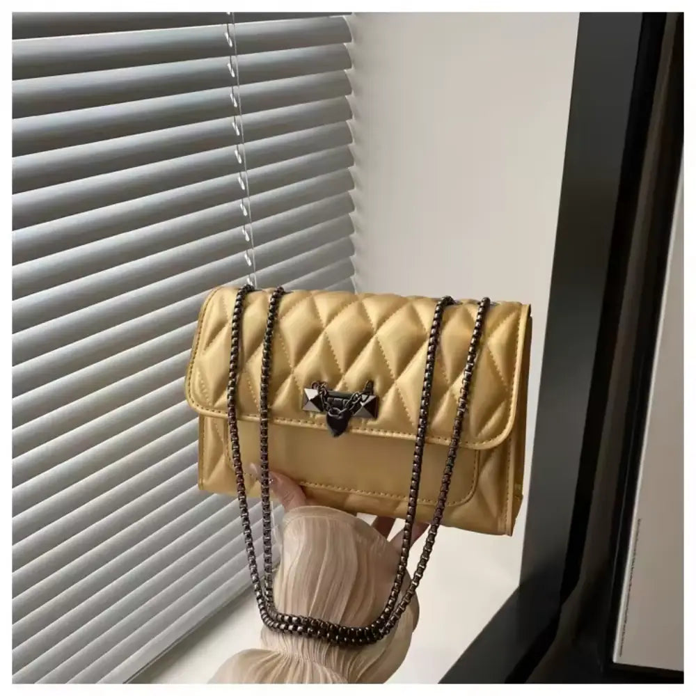 Shoulder Bag with Metal Handle