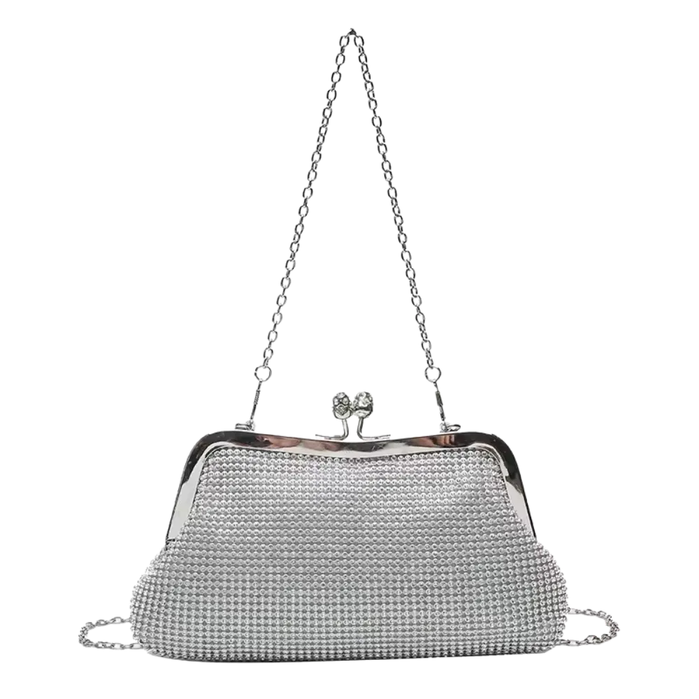 Evening Chic Rhinestone Handbag with Chain