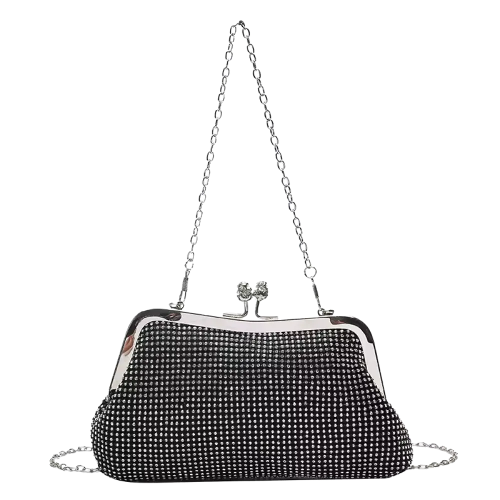 Evening Chic Rhinestone Handbag with Chain