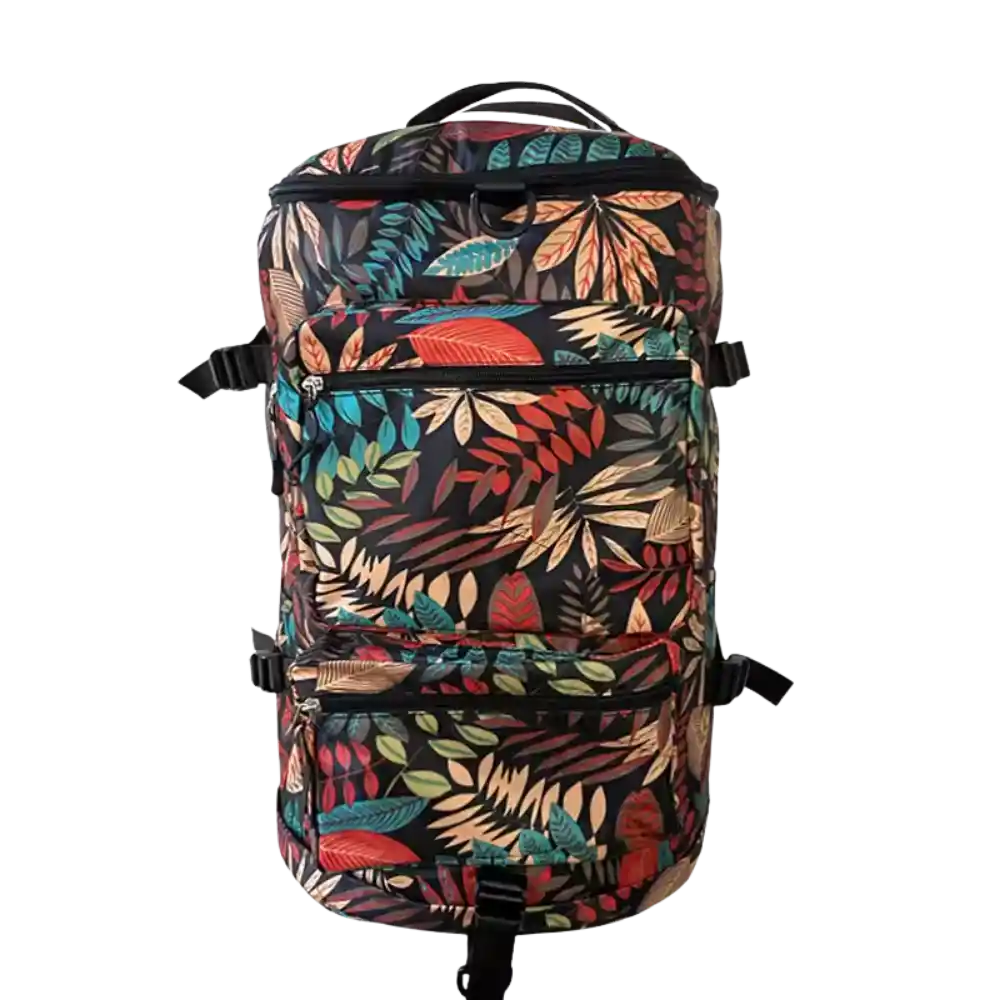 Multi Pocket Printed Backpack Travel Bag