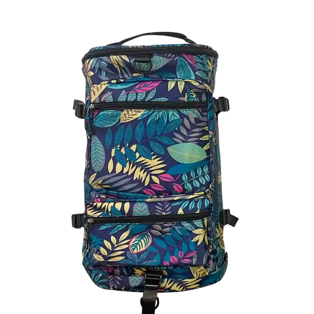 Multi Pocket Printed Backpack Travel Bag