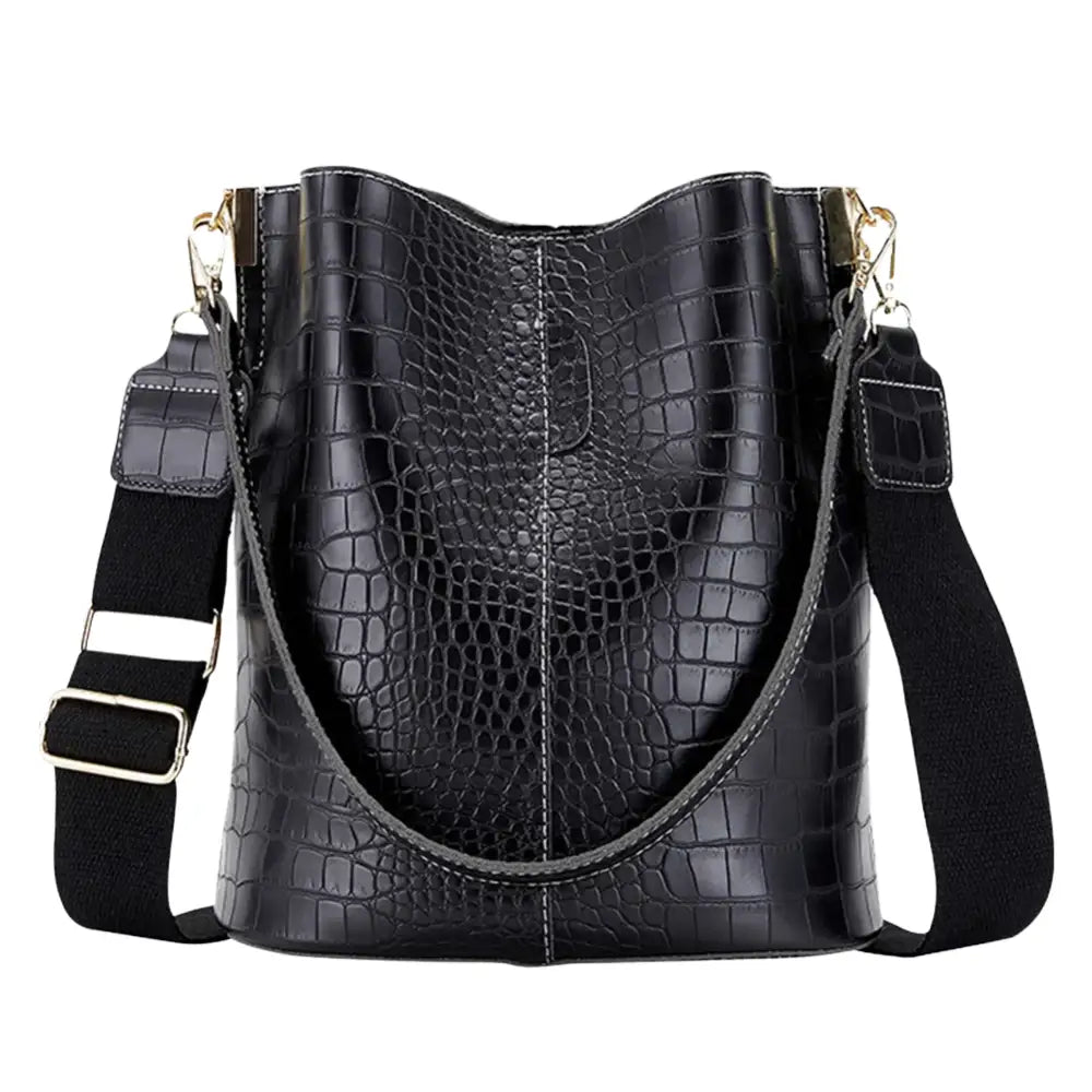 Embossed Crocodile Shoulder Bag