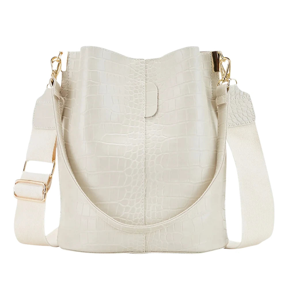 Embossed Crocodile Shoulder Bag