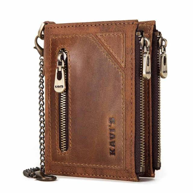Porte-monnaie en Cuir de Luxe avec Chaine