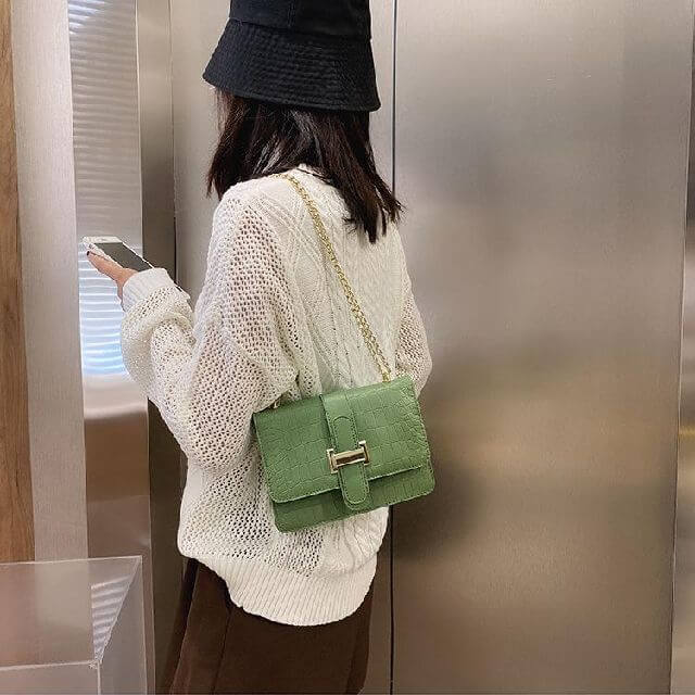 Sac à Main de Luxe à Rabat Effet Croco