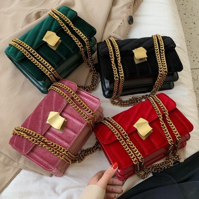 Sac à Main de Luxe en Velour pour Femme