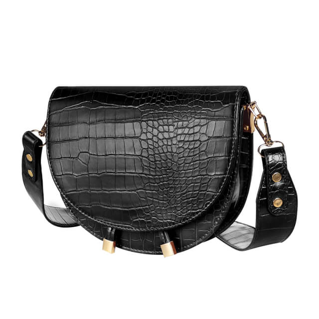 Sac à Main Rond à Epaule en Effet Crocodile