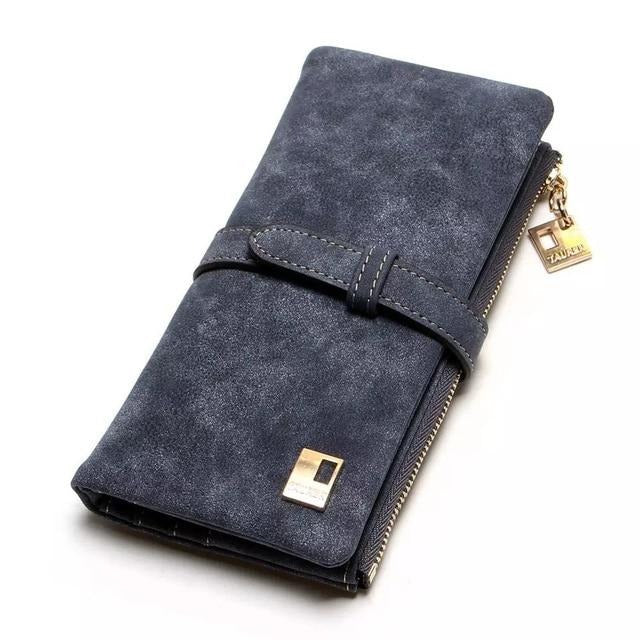 Portefeuille Chic en Daim Pliable pour Femme