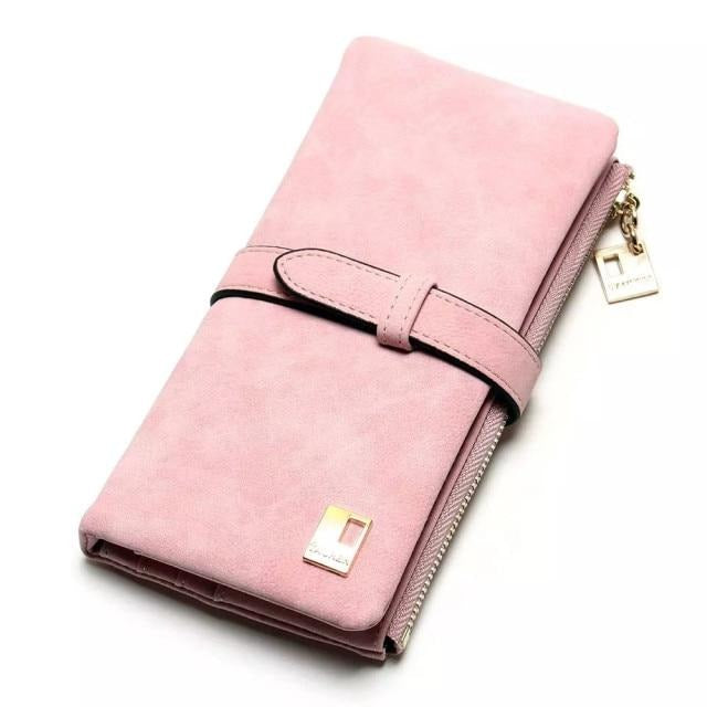Portefeuille Chic en Daim Pliable pour Femme