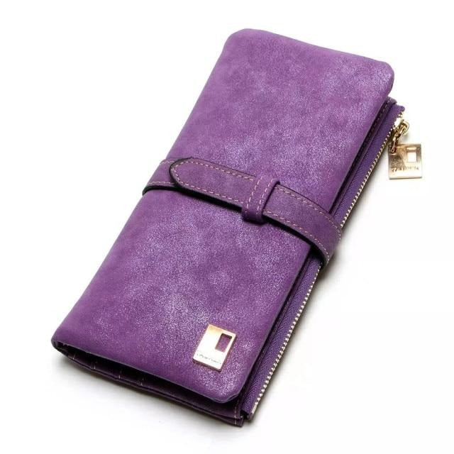 Portefeuille Chic en Daim Pliable pour Femme