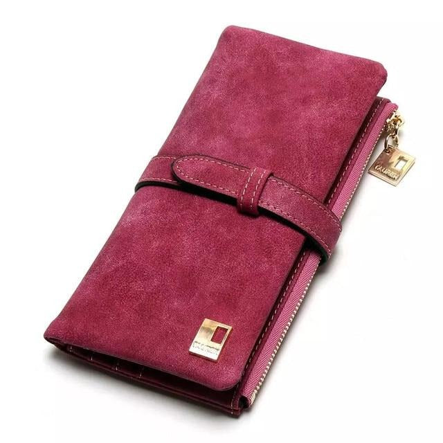 Portefeuille Chic en Daim Pliable pour Femme