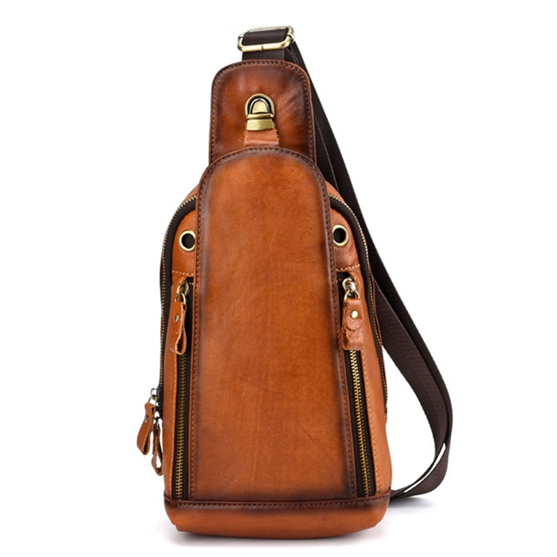 Sacoche Poitrine Elégant Vintage en Cuir