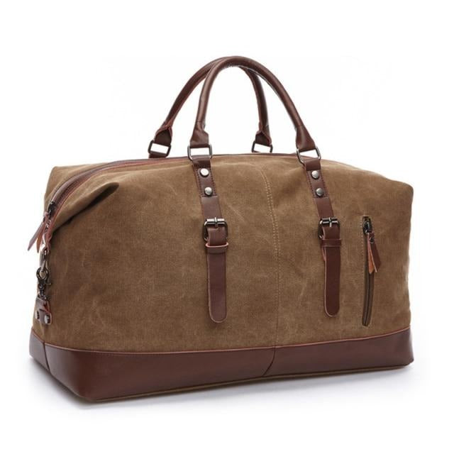 Vintage Canvas Weekend Travel Bag Day Bag - Main Image