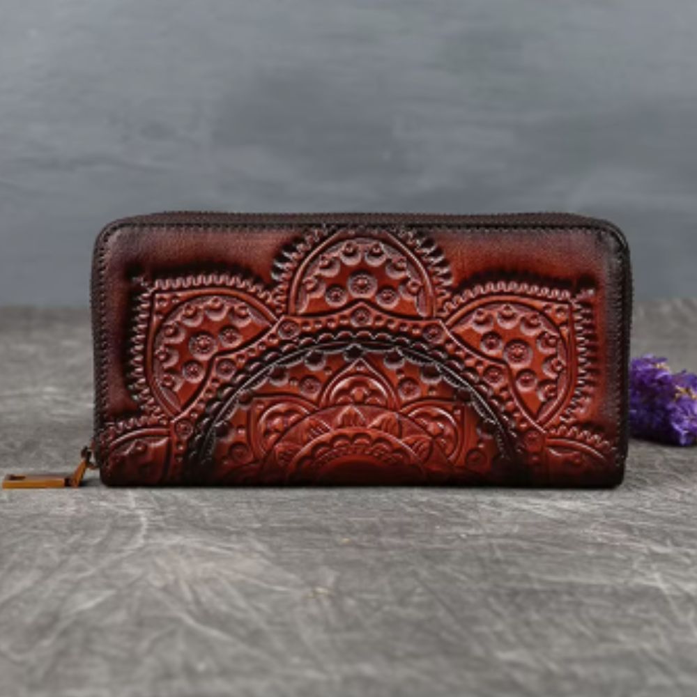 Vintage Wallet in Retro and Printed Leather 