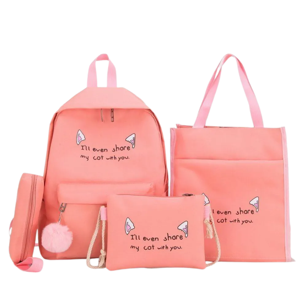 Women's Backpack Set - 4 Pieces