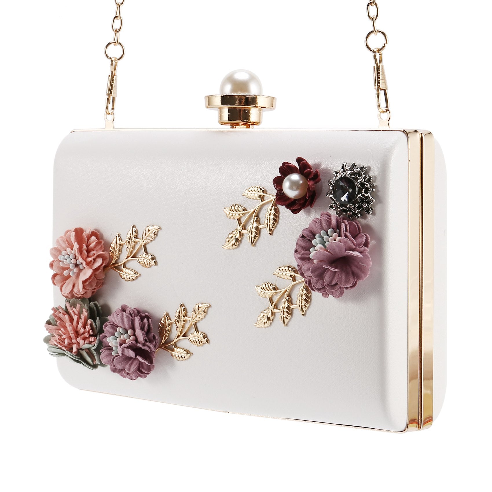 Floral Evening Purse with Chain