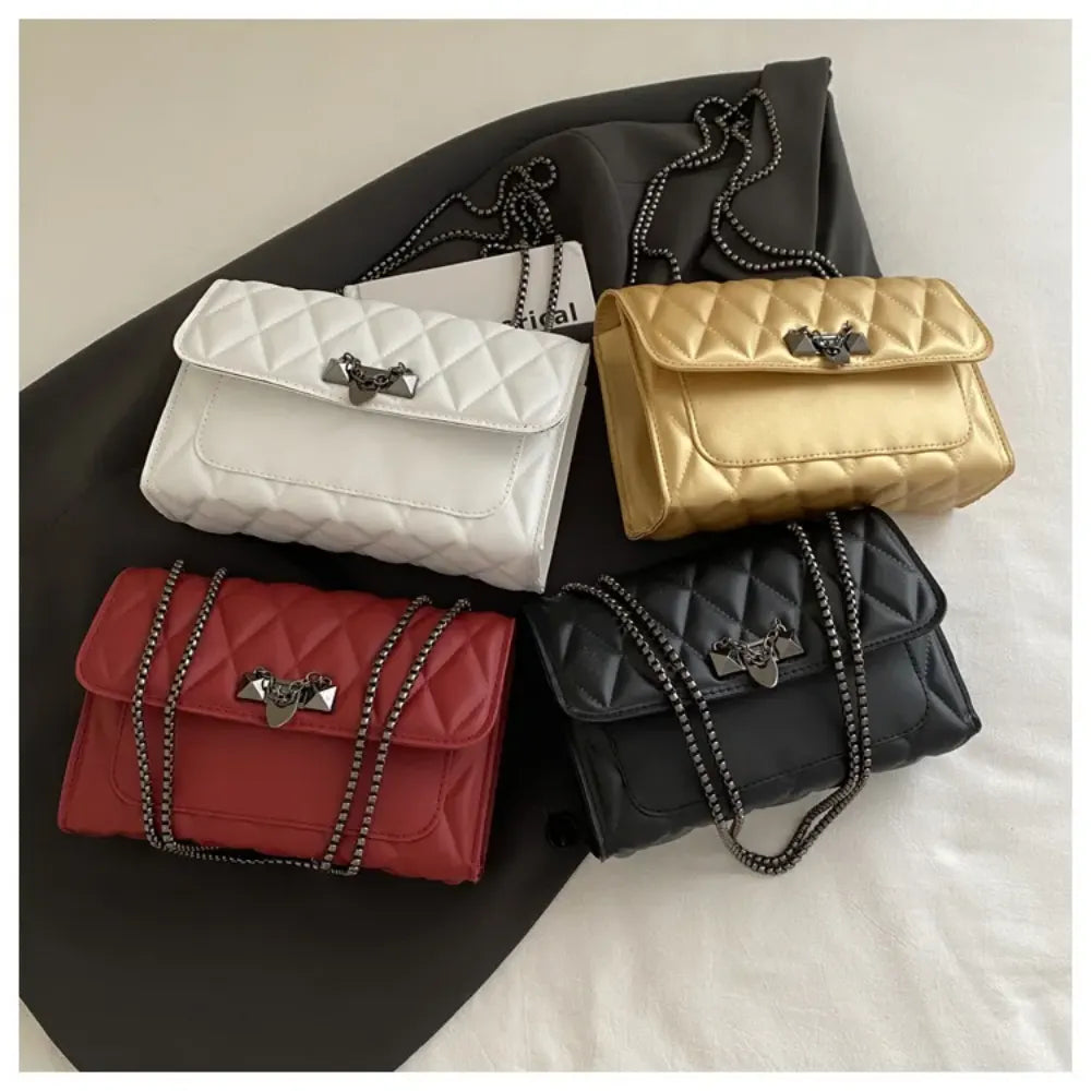 Shoulder Bag with Metal Handle