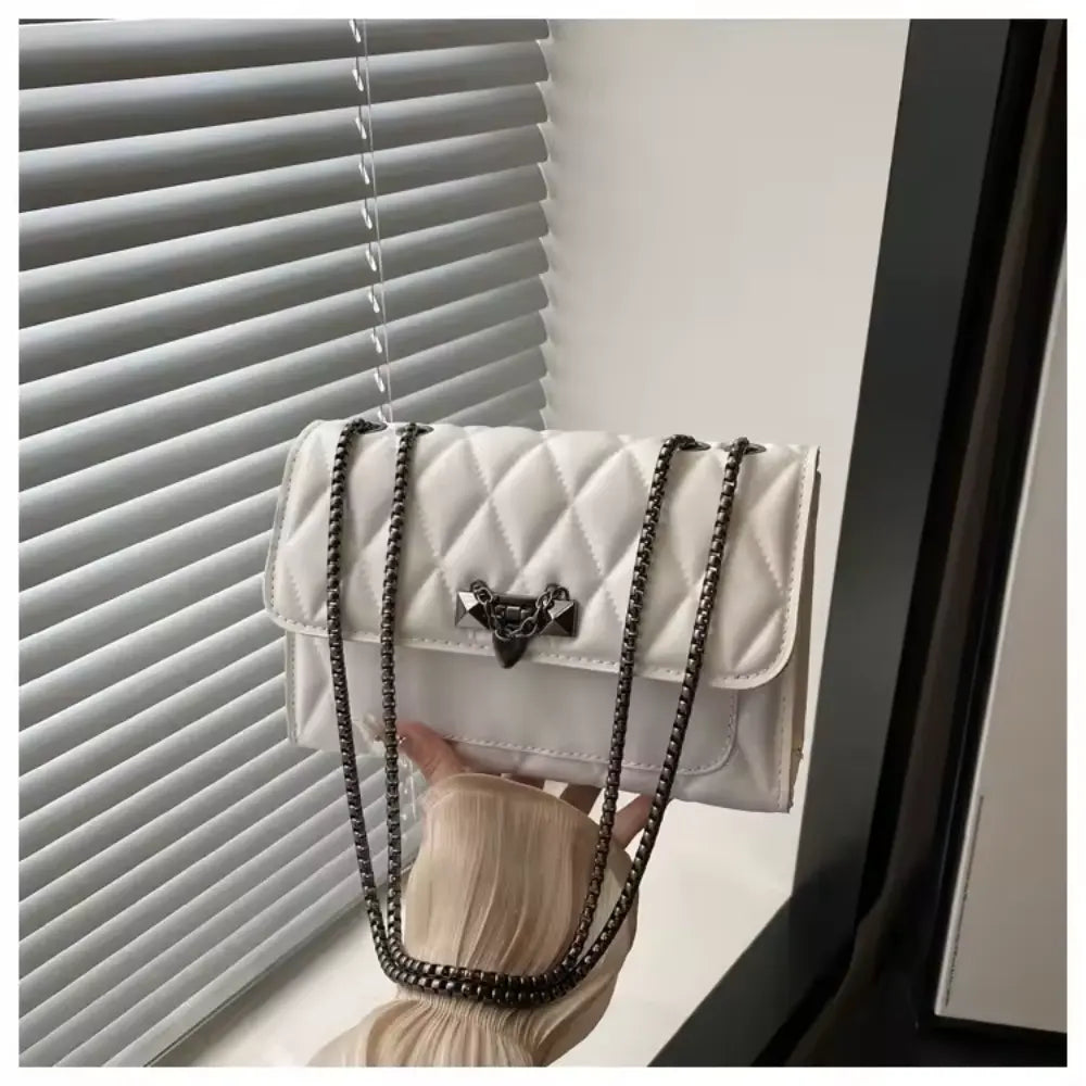 Shoulder Bag with Metal Handle