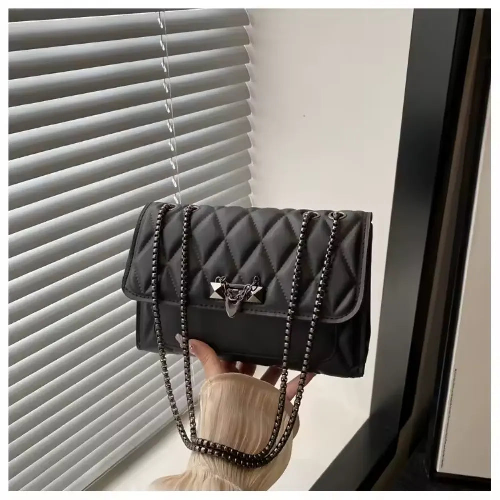 Shoulder Bag with Metal Handle