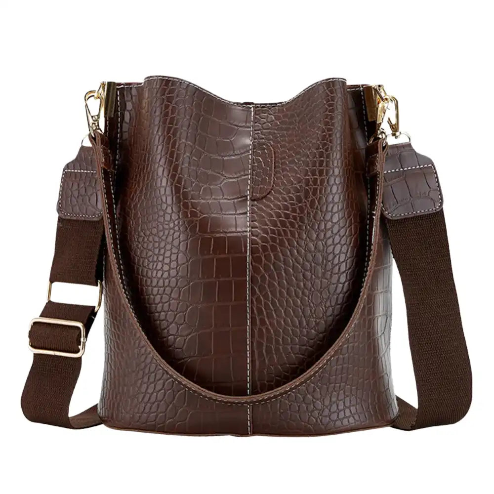 Embossed Crocodile Shoulder Bag