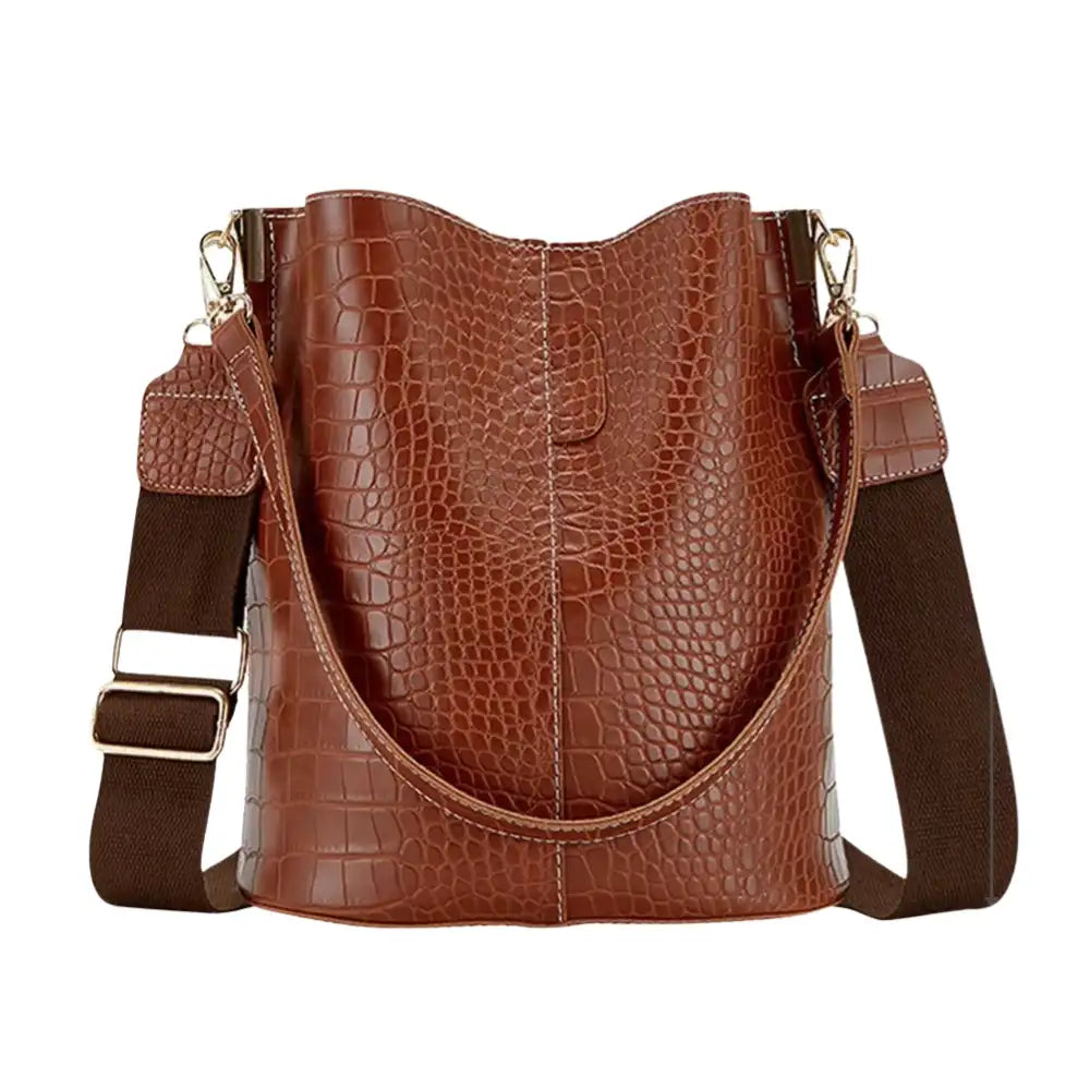Embossed Crocodile Shoulder Bag